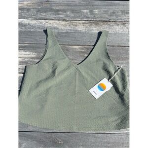 VUORI Villa Textured Crop Tank laurel green size SMALL nwt